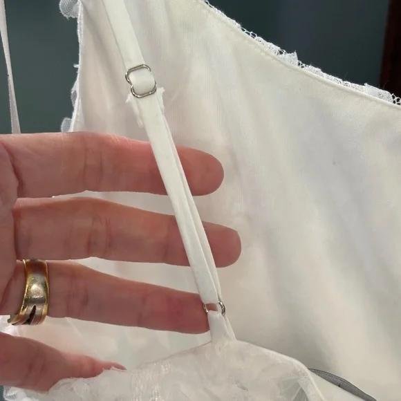 Lulus Destiny One-Shoulder High-Lo Midi Dress - Ivory White Size S - Picture 9 of 13